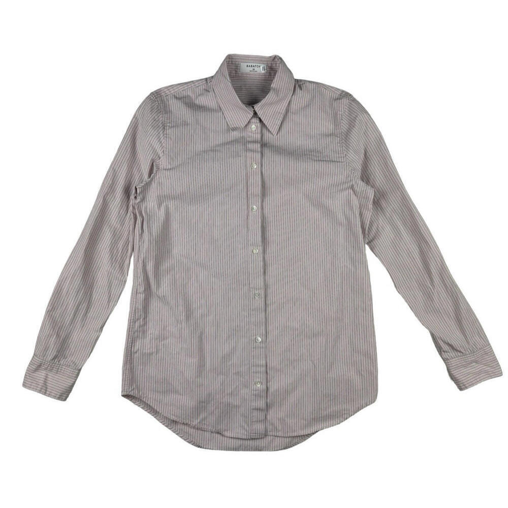 Aritzia Babaton Essential Poplin Shirt Relaxed Fit Striped Pink Size XS
